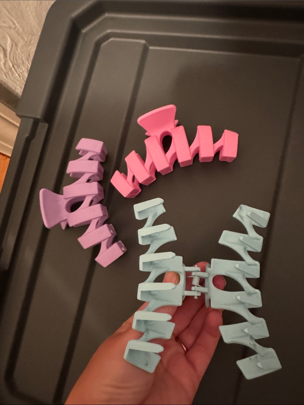 Large Hair Claw Clips - Set of Pastel Pink, Lavender, and Light Blue
